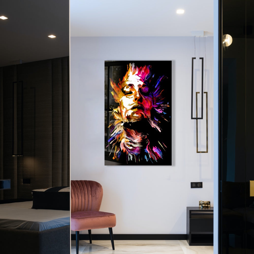 Vibrant Abstract Portrait Wall Art - Modern Canvas Painting for Living Room, Bedroom & Office Decor