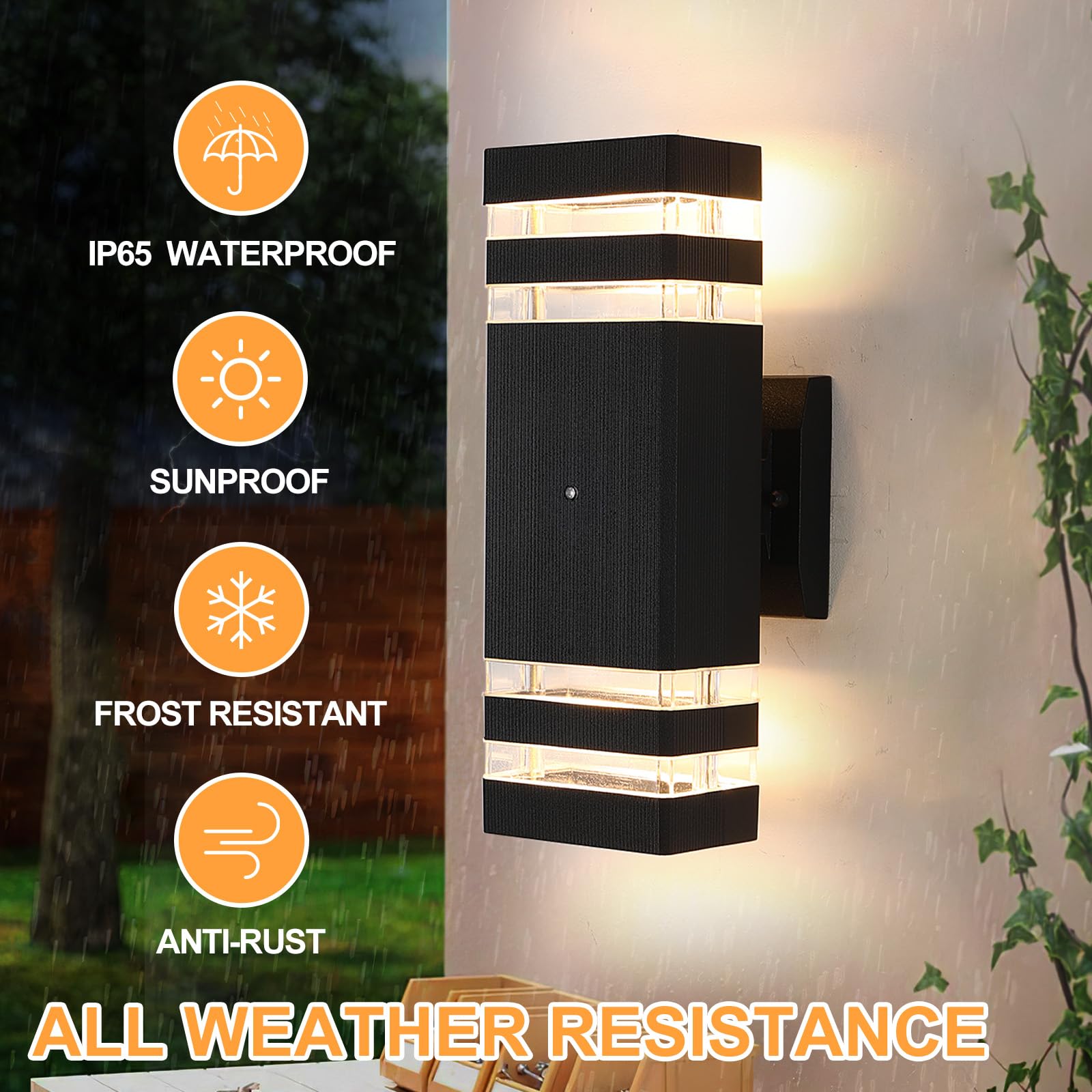 Dusk to Dawn Outdoor Wall Light - 14W LED Waterproof Porch Light for Patio, House, Hallway, Garden & Corridor - Perfect for Nighttime Safety & Ambiance