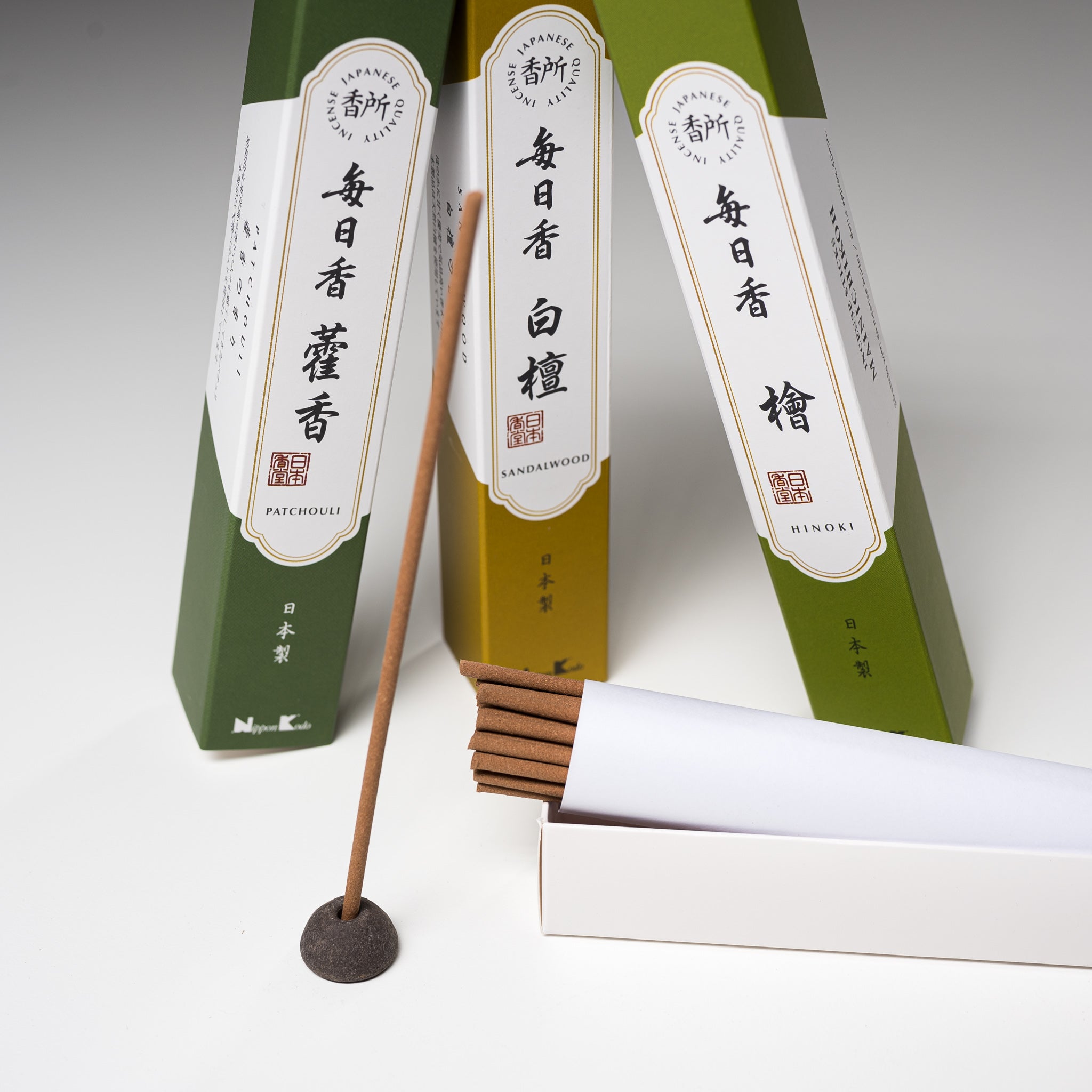 Nippon Kodo Mainichi Koh Japanese Incense Sticks - 3 Scent Options (Daily Use, Meditation, Relaxation) for Home, Office & Spiritual Practice