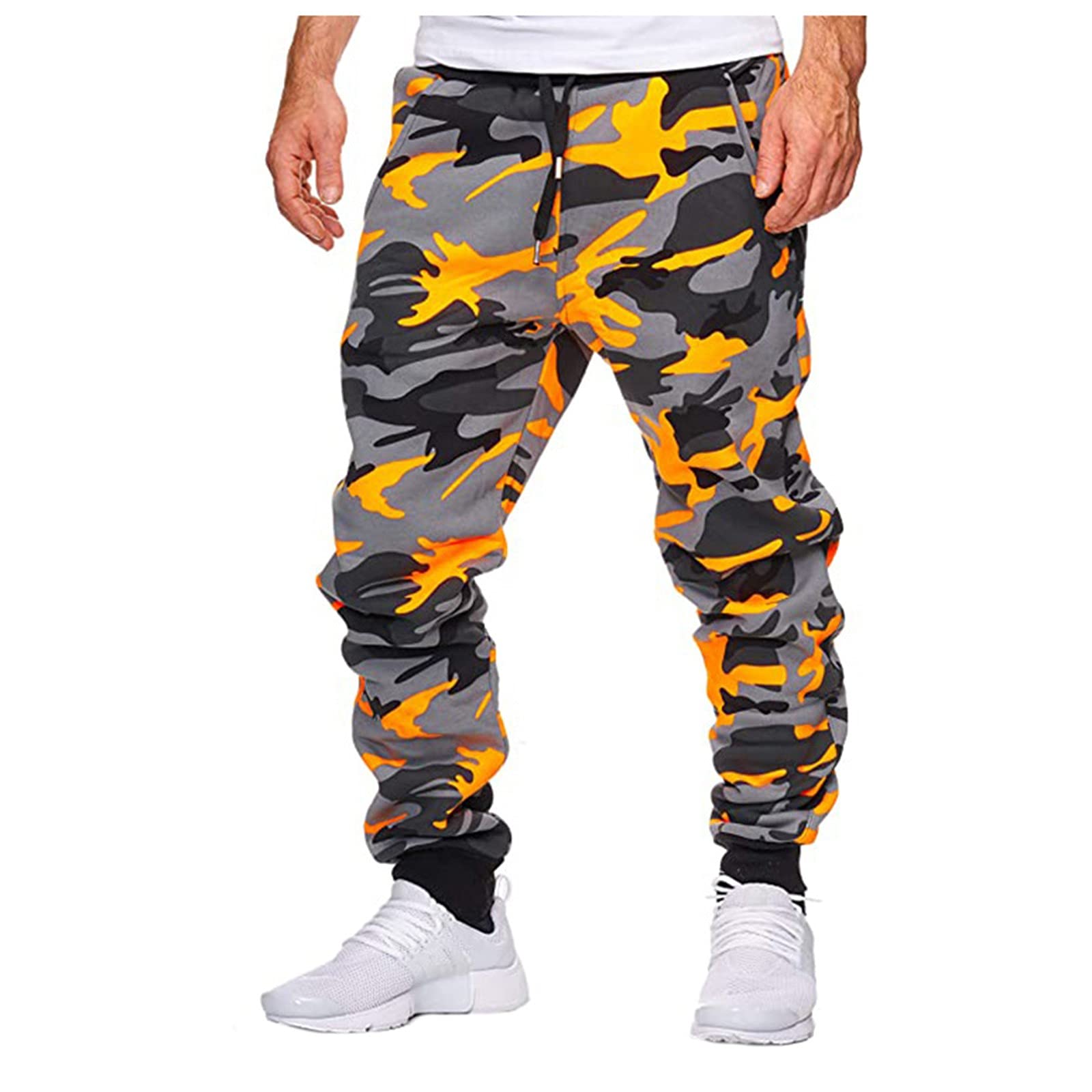 **Men's Black Stretch Cargo Jogger Sweatpants - Comfortable & Stylish Floaty Pants for Casual Wear, Workout, and Outdoor Activities**