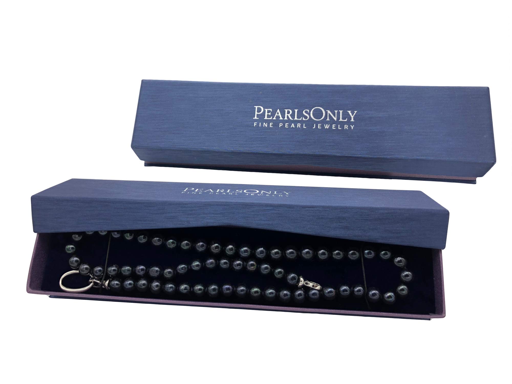 Joyce Black 8-9mm AAA Quality Freshwater Cultured Pearl Necklace for Women - 925 Sterling Silver Jewelry, Elegant Gift for Wedding, Anniversary & Special Occasions