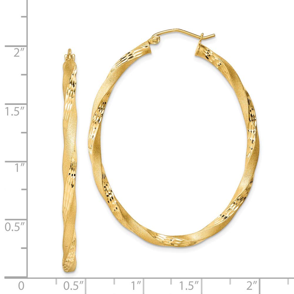 Jewels By Lux Sterling Silver Gold Plated Twisted Double Clip Satin Oval Hoop Earrings for Women - Perfect for Parties, Weddings & Everyday Elegance