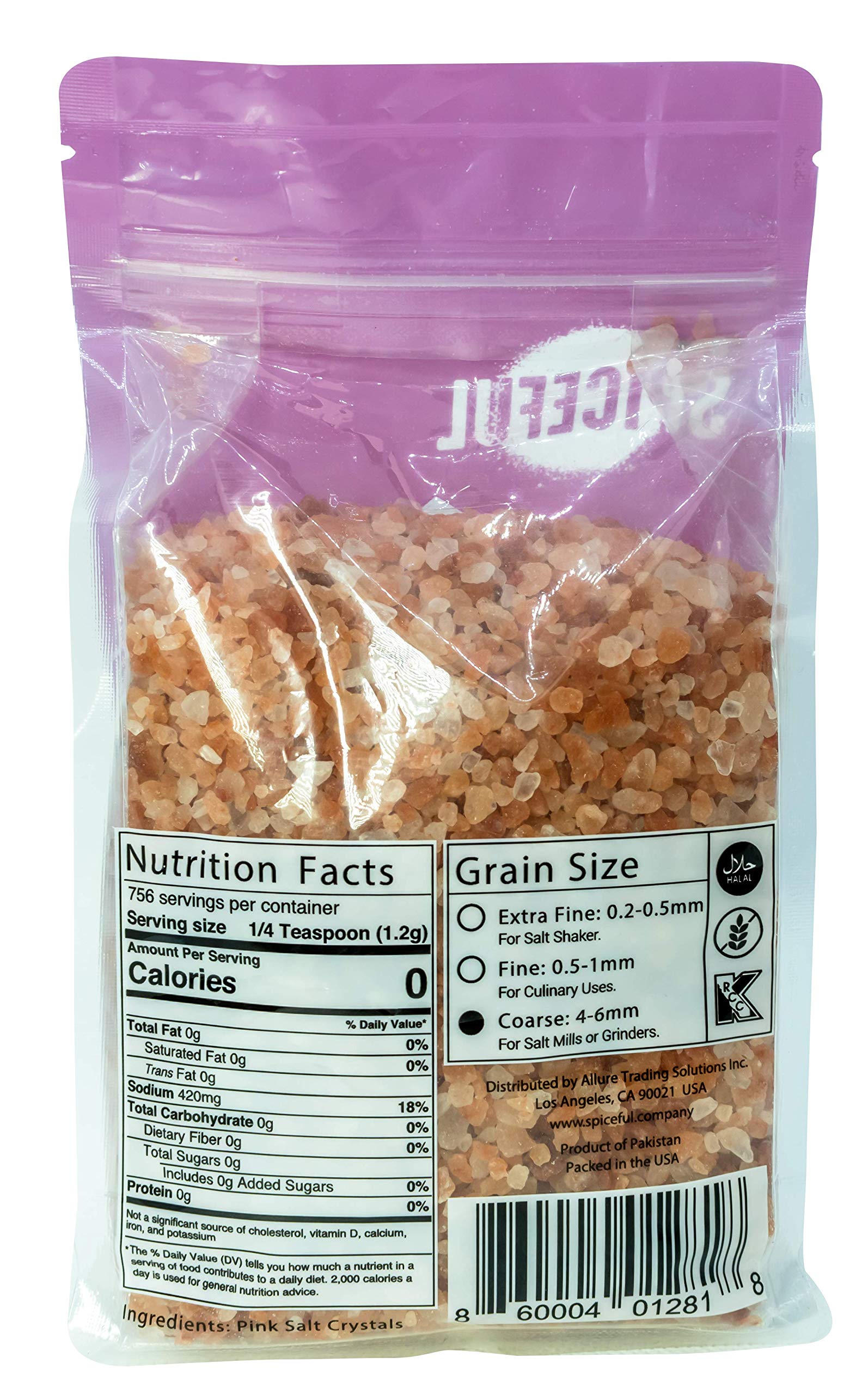 Organic Pink Himalayan Salt - Coarse Grain 2 LBS - Resealable Stand Up Pouch - Pure Natural Mineral Salt for Cooking, Grilling & Bathing - Perfect for Salt Grinders, Salt Mills & Gourmet Recipes