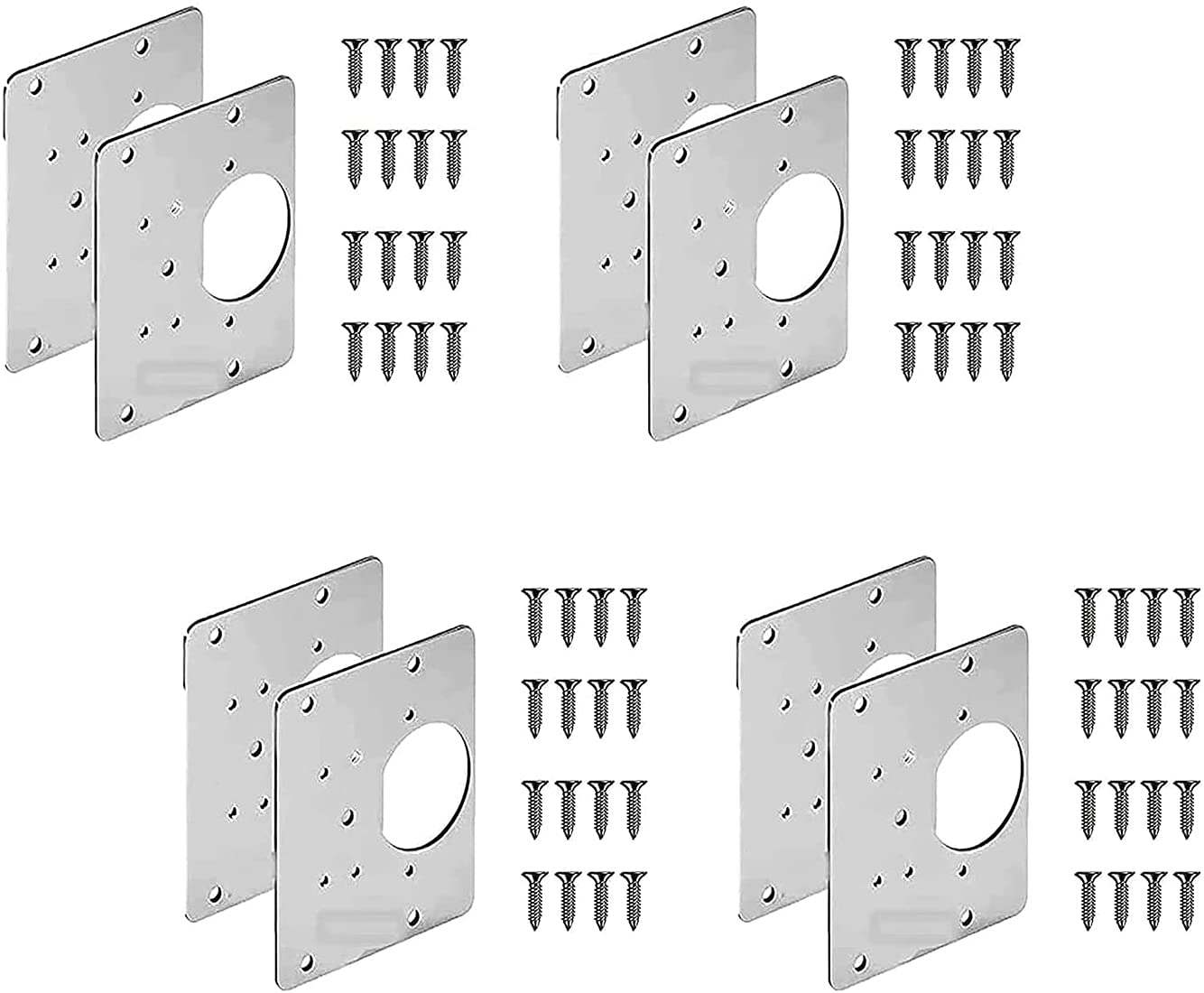 Wooden Cabinet Hinge Repair Plate - 8pcs Kitchen Cabinet Hinge Repair Kit with Hole, Bracket Hinge Repair Plate for Wood Furniture, Shelves & Cabinets | Easy DIY Fix for Loose Hinges on Doors, Drawers & Storage Units