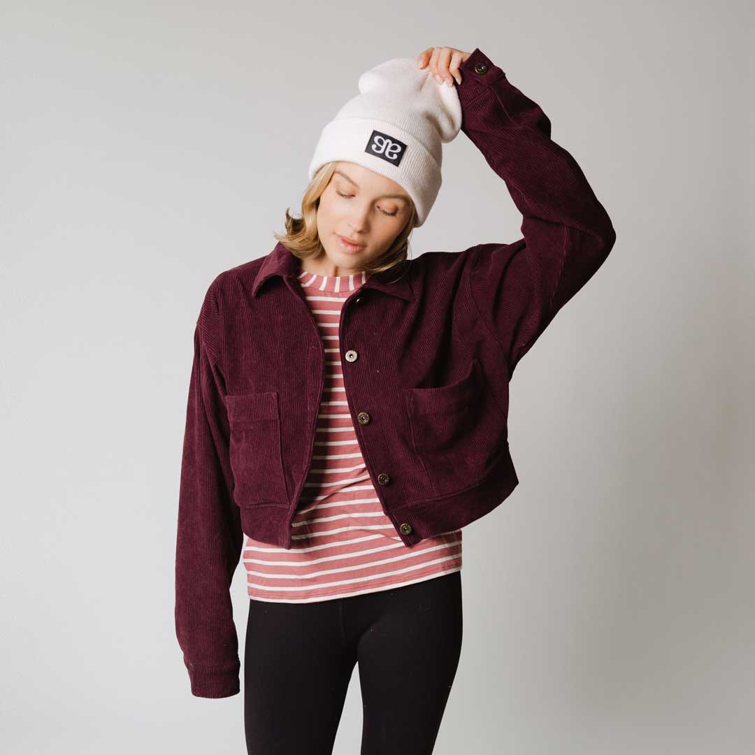 Stylish Women's Corduroy Eggplant Shacket - Cozy Fall & Winter Layering Piece for Casual Outfits & Outdoor Adventures