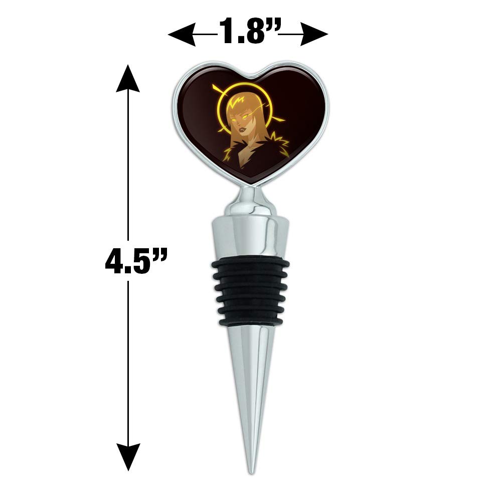 Dark Angel Woman Wine Bottle Stopper with Gold Halo Heart - Elegant Wine Accessory for Romantic Dinners, Gifts & Home Decor