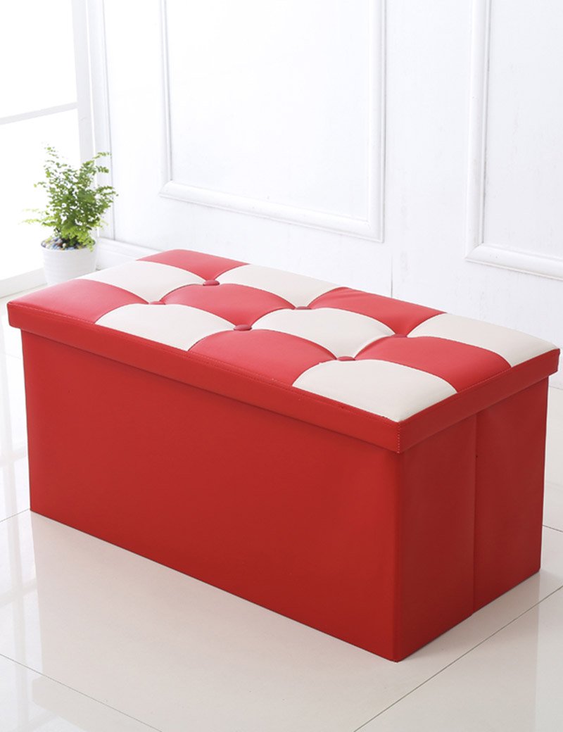 Multi-Functional Storage Stool - Rectangular Ottoman with Lid, Foldable Seat & Storage Box for Living Room, Bedroom, or Entryway - Holds Up to 220lbs (Color D) - Perfect for Small Space Organization & Extra Seating