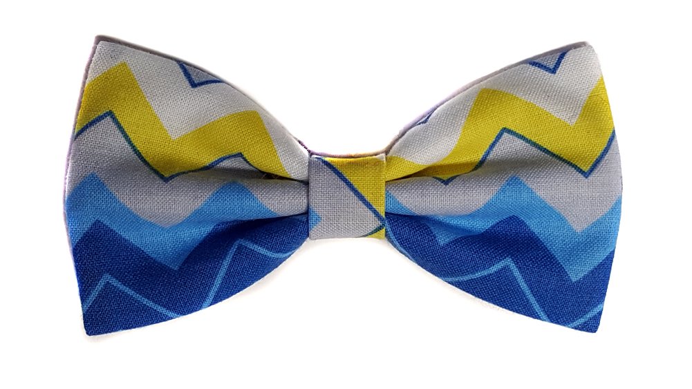 EmilyRose Couture Mini Special Prints Hair Bows for Kids - Medium Headband with Blue Chevron Design | Perfect for Birthday Parties, School Events & Photo Shoots