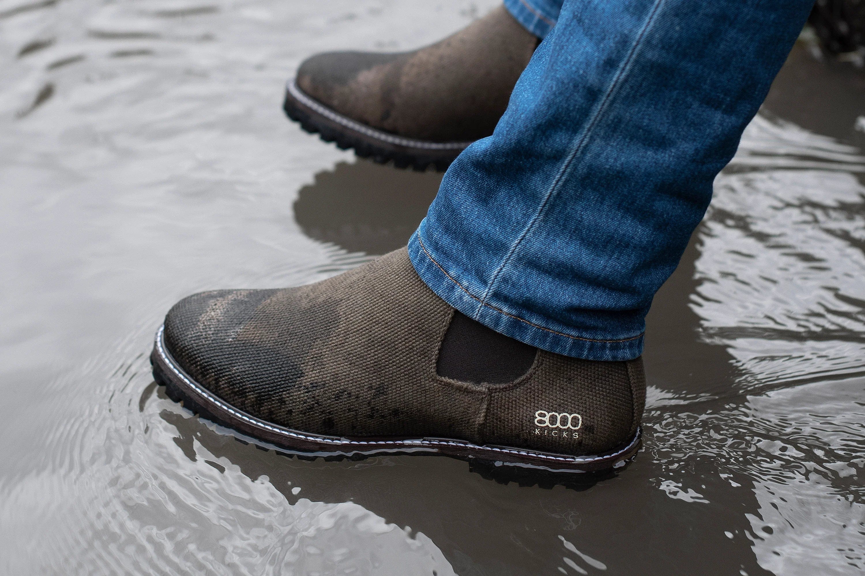 Men's Vegan Hemp Chelsea Boots - Dark Brown Eco-Friendly Shoes | Comfortable & Stylish for Casual Wear, Work & Outdoor Activities
