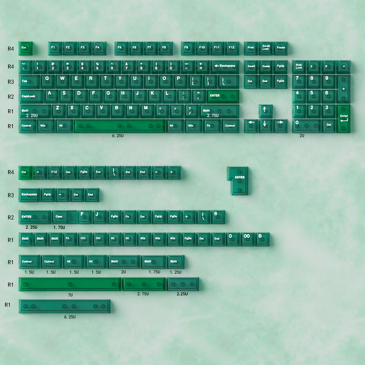 Premium PC Material UV Printed Mechanical Keyboard Keycaps - High Color Transparency, OEM Quality Keycap Set for Gaming & Typing