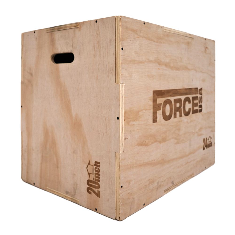 Force USA Wooden Plyo Box - Adjustable Jump Box for CrossFit, Plyometrics & Home Gym Workouts - Perfect for Strength Training & Cardio Exercises