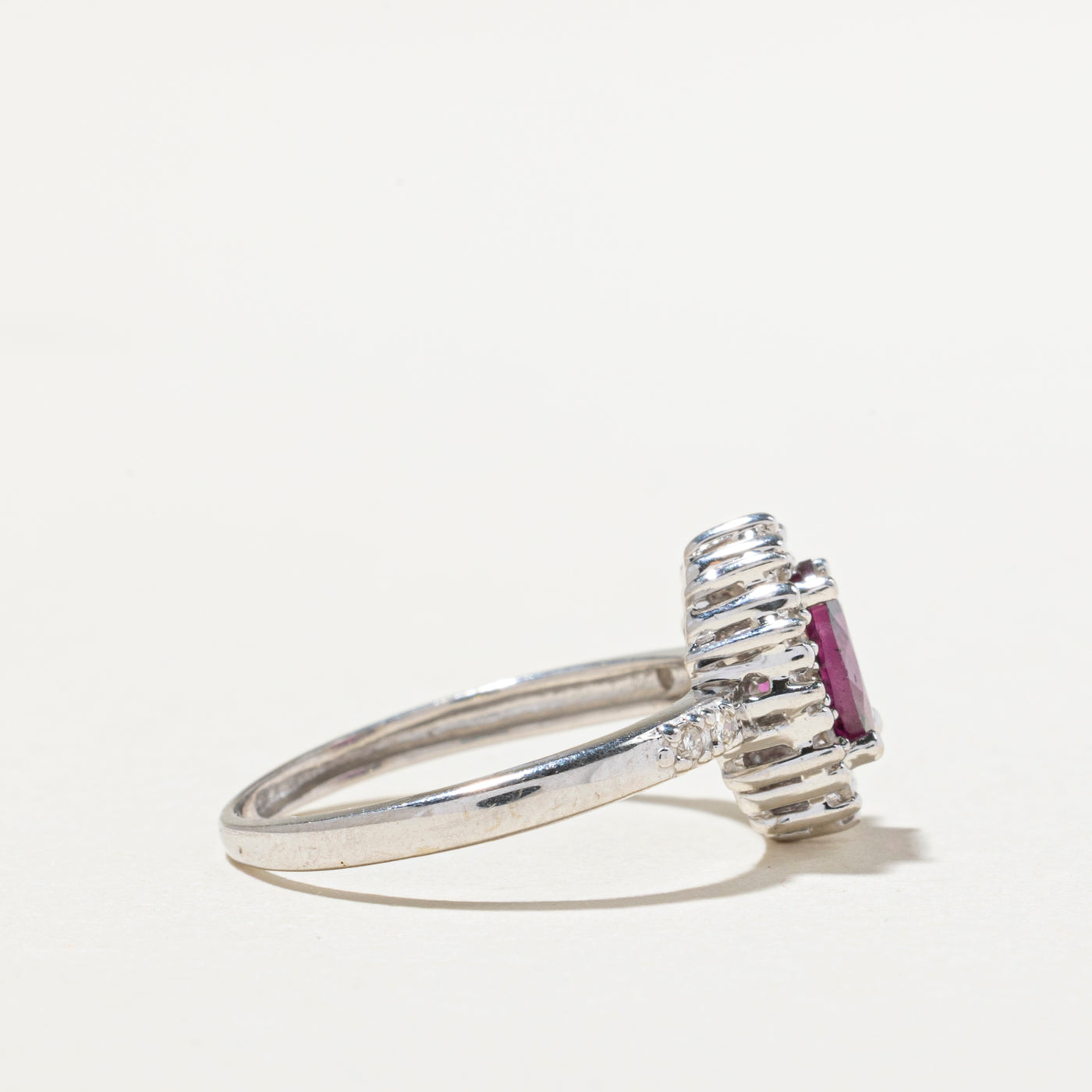 Pink Garnet & Diamond Ring - 0.99ct Garnet with 0.13ctw Diamonds - Size 6 - Elegant Birthstone Jewelry for Women - Perfect for Valentine's Day, Anniversary & Special Occasion Gifts