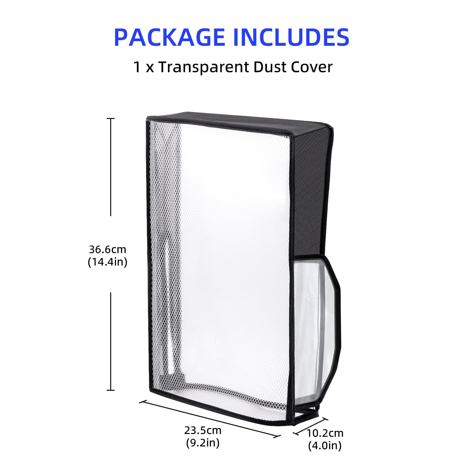 Dust Cover for PS5 Slim DE/UHD Console with Clear View Window - Protective Shield for PlayStation 5 Slim (Not Compatible with PS5/PS5 Pro) - Perfect for Gaming Setup & Console Protection
