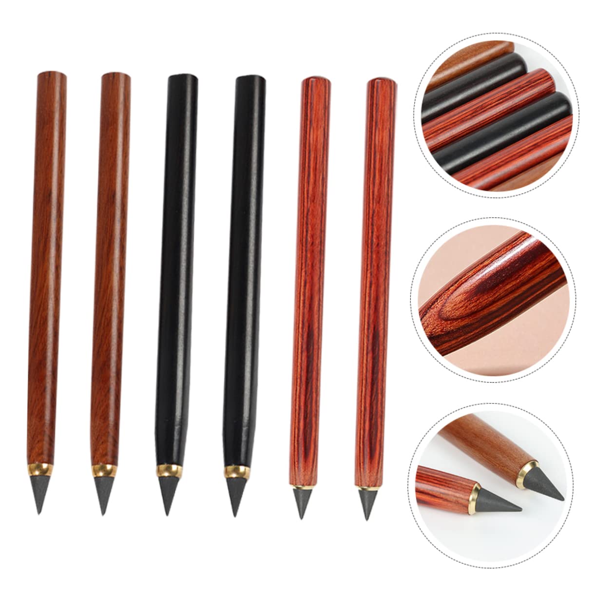 BCOATH 6-Pack Eternal Everlasting Inkless Pencils - Reusable Metal Sketch Drawing Pencils for Artists, Engraved Fun Gift - Perfect for Sketching, Doodling, and Creative Writing