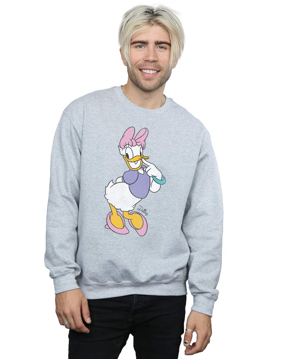 Disney Men's Classic Daisy Duck Sweatshirt - Soft Cotton Pullover Hoodie for Casual Wear & Disney Fans - Perfect for Theme Parks, Gifts & Everyday Comfort