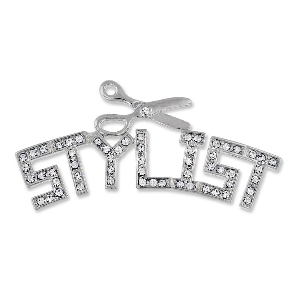 PinMart Professional Hair Stylist Scissors Rhinestone Crystal Brooch Pin - Perfect for Hairstylists, Salon Professionals & Fashion Accessories
