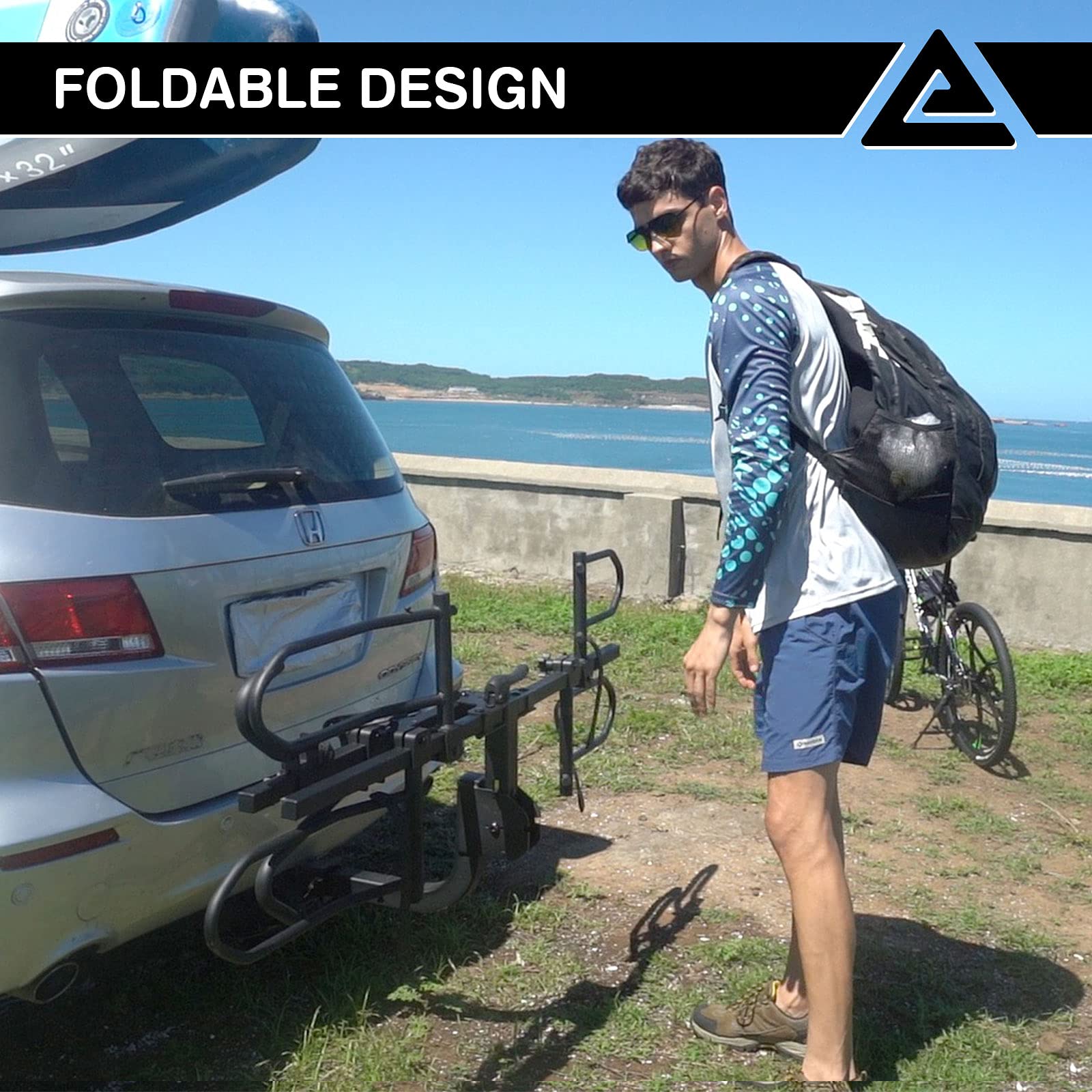 Leader Accessories 2-Bike Platform Style Hitch Mount Bike Rack - Foldable Tray Bicycle Carrier for Cars, Trucks, SUVs & Minivans with 2