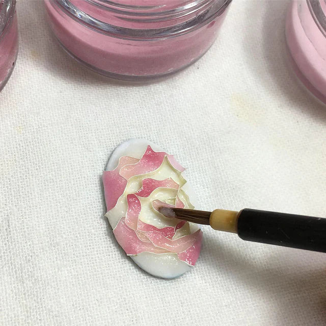 Yusen Shippo Pendant Necklace - Rose Pink Japanese Enamel Jewelry for Women, Elegant Handmade Cloisonne Necklace, Perfect Gift for Birthday, Anniversary & Special Occasions