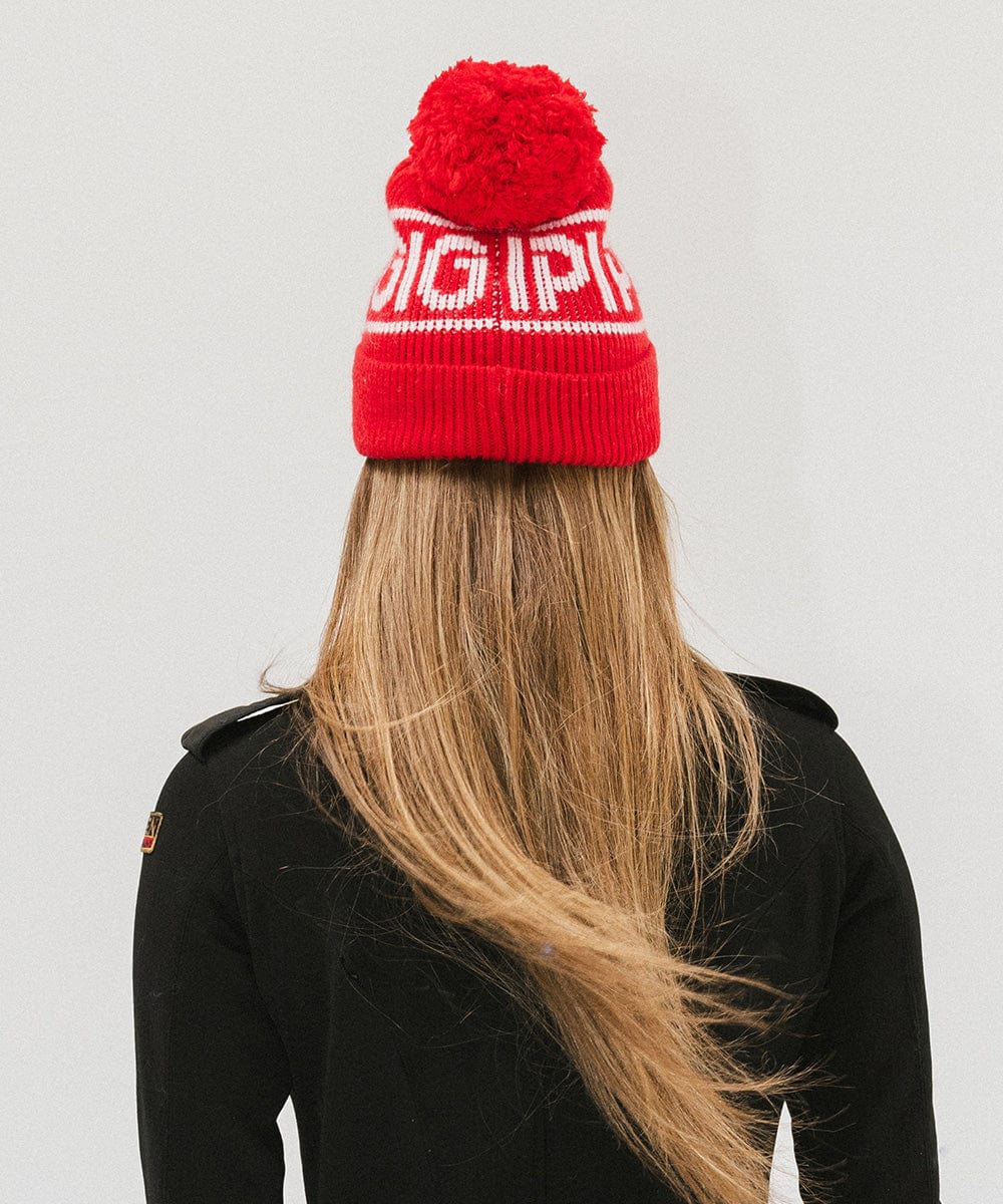 Jane Retro Pom Beanie - Soft Winter Knit Hat with Faux Fur Pom for Women & Girls - Perfect for Skiing, Snowboarding & Cold Weather Fashion