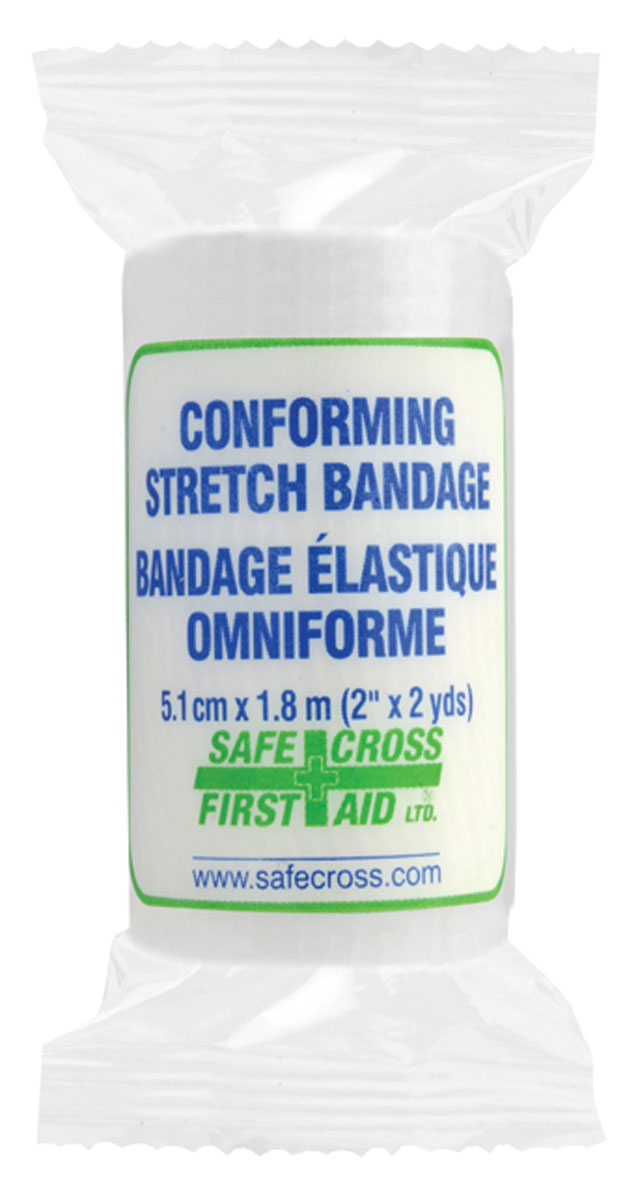 Conforming Stretch Bandage 2 Inch x 6 Feet (5.1 cm x 1.8 m) - Self-Adhesive First Aid Wrap for Wound Care, Sprains & Sports Injuries