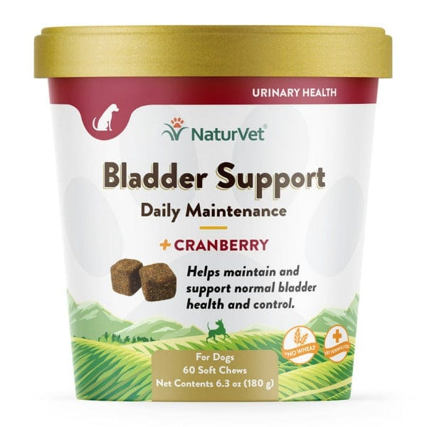 NaturVet Bladder Support Plus Cranberry Soft Chews for Dogs - Urinary Tract Health Supplement for Small & Large Breeds - Supports Healthy Bladder Function at Home or Travel
