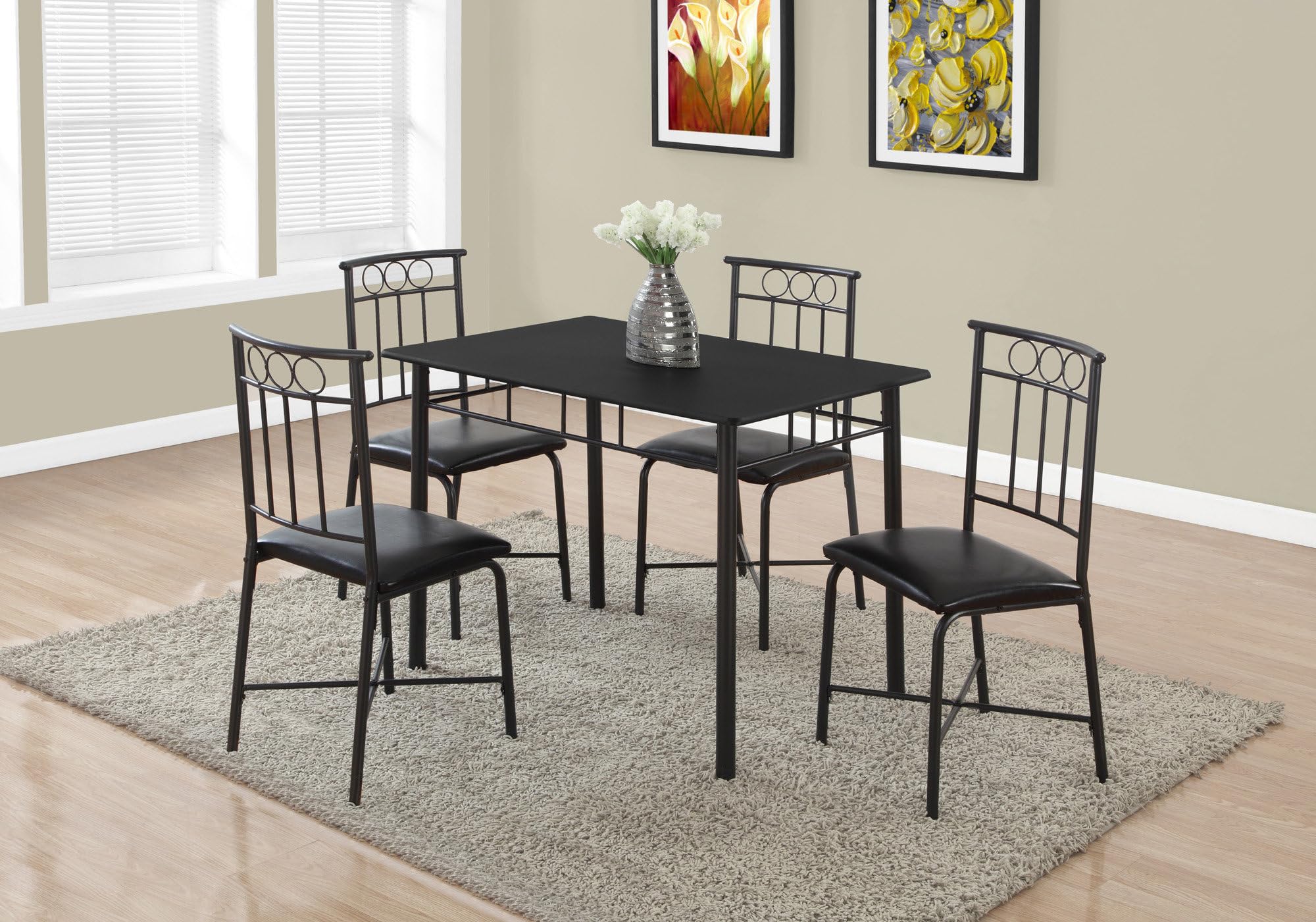 Monarch Specialties 1018 5-Piece Dining Table Set, 40