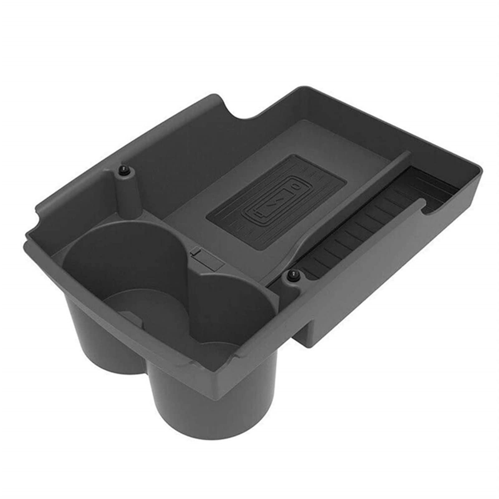 Premium Tesla Model X/S (2017-2019) Wireless Charger Armrest Console Organizer with Cup Holders - Car Interior Accessories for Phone Charging & Storage - Perfect for Road Trips & Daily Commutes