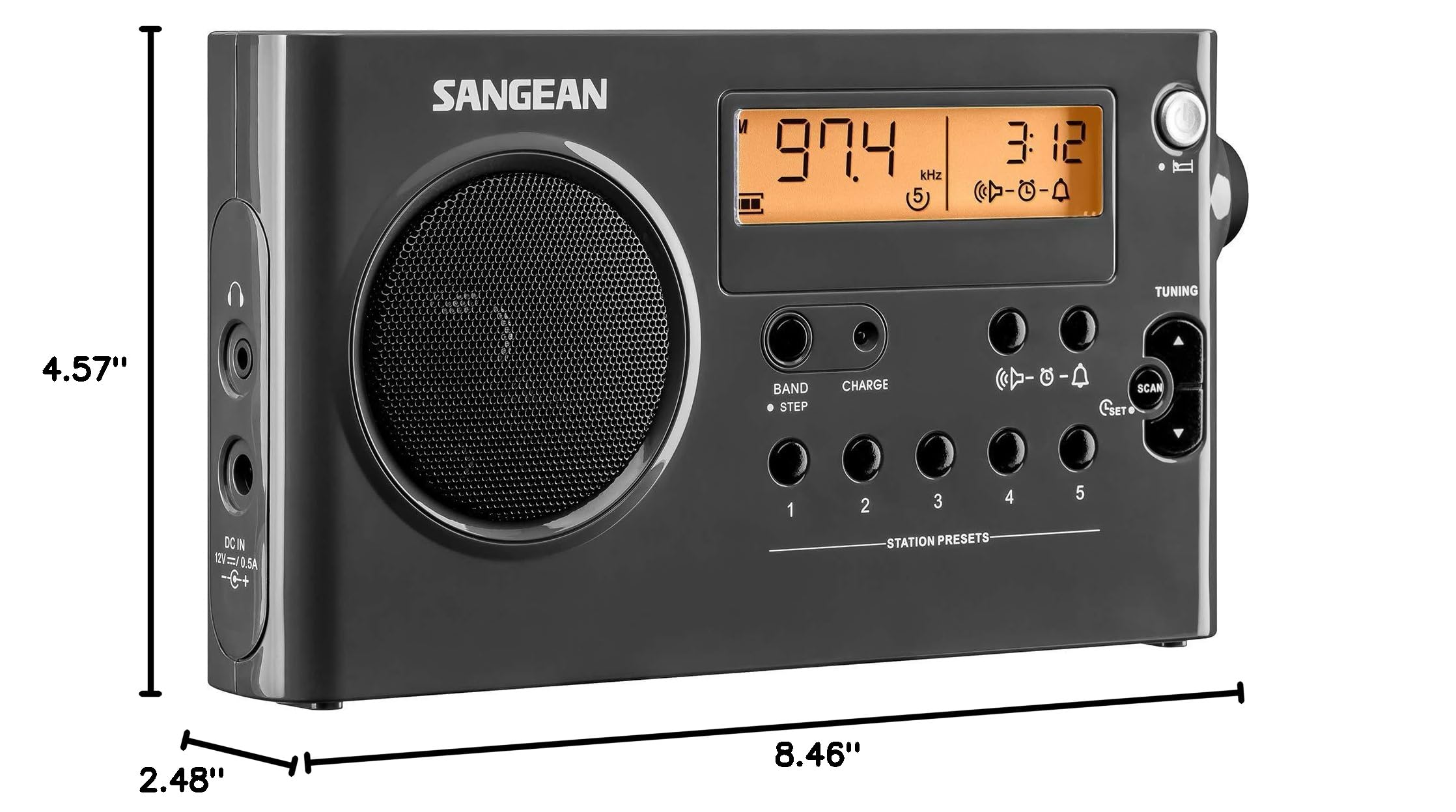Sangean SG-106 Digital Tuning Portable AM/FM Radio with LCD Display - Certified Renewed | Perfect for Emergency Kits, Outdoor Adventures & Home Use