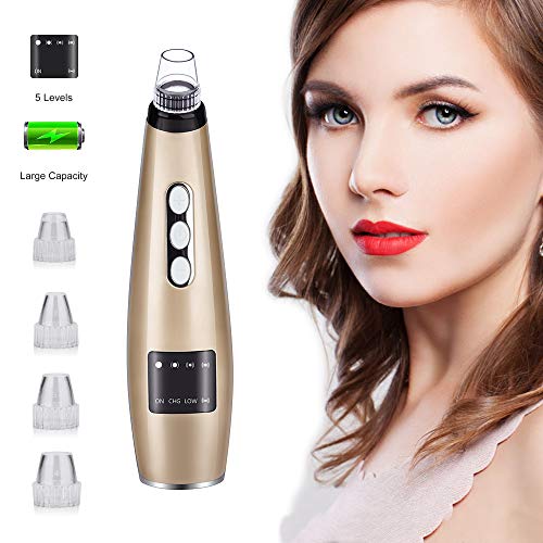 Electric Blackhead Remover Vacuum - USB Rechargeable Pore Cleaner with Battery Display for Women & Men, All Skin Types - Perfect for Deep Cleansing & Acne Treatment at Home