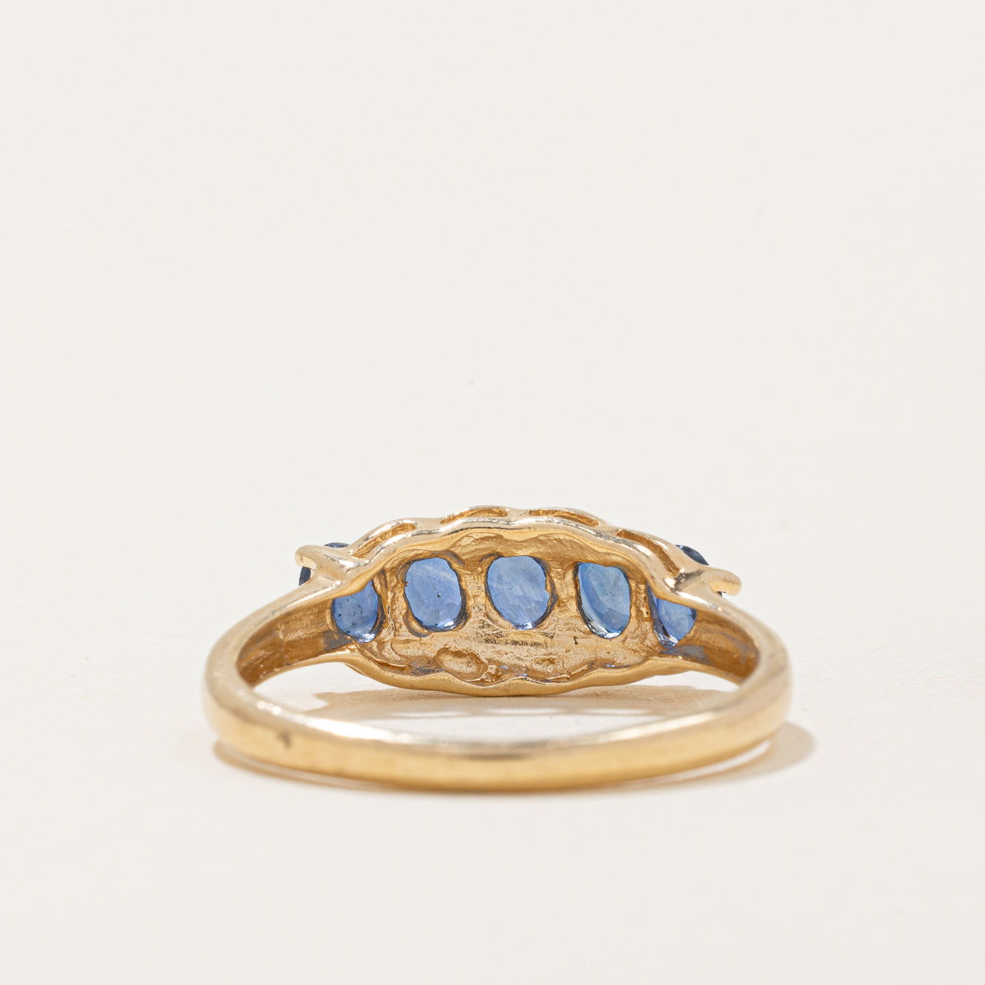 1.00ctw Five Stone Sapphire Cocktail Ring for Women - Size 7.75 | Elegant Blue Gemstone Jewelry for Parties, Weddings & Special Occasions