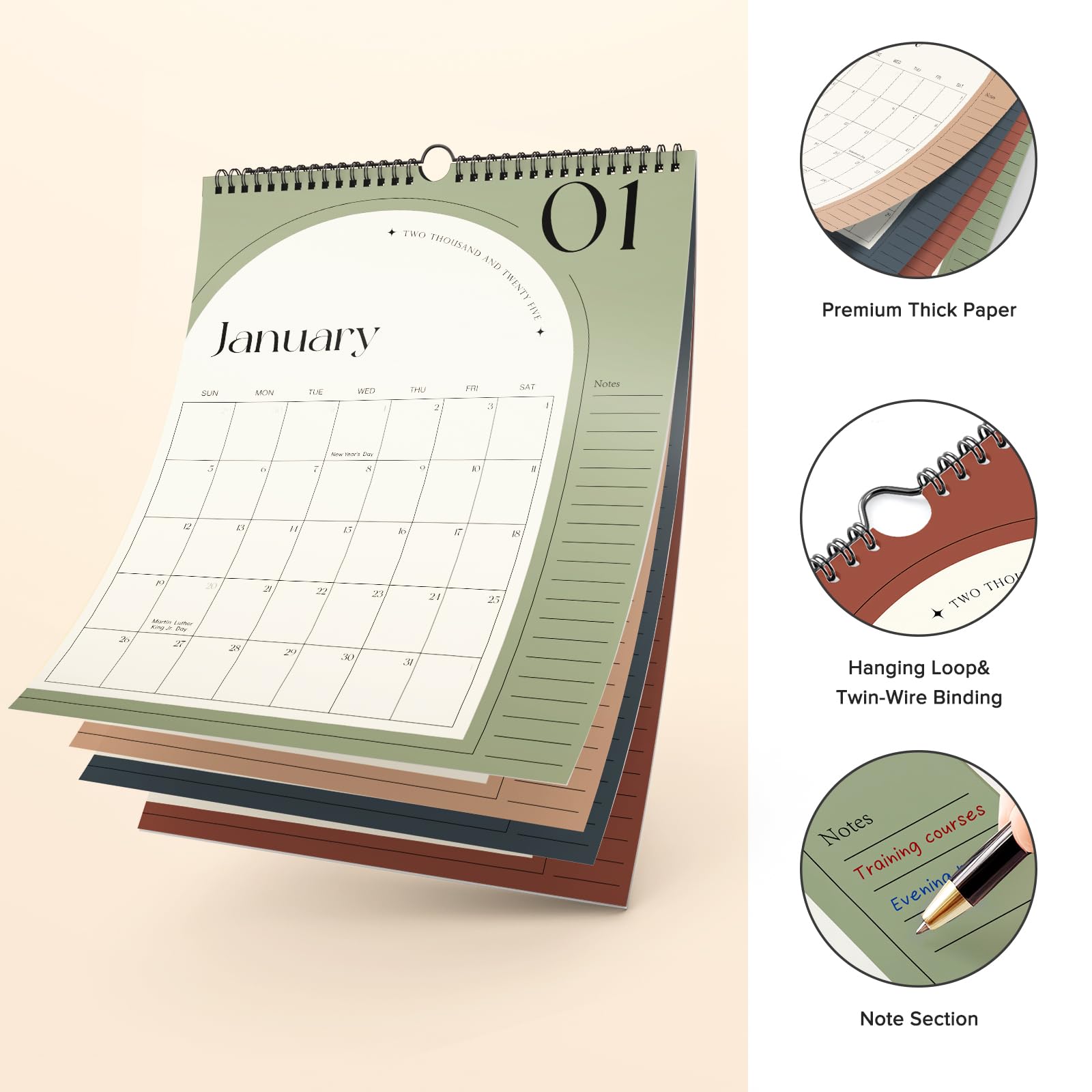 2025-2026 Wall Calendar Planner - 18 Month Hanging Calendar from February 2025 to June 2026 - 14.4