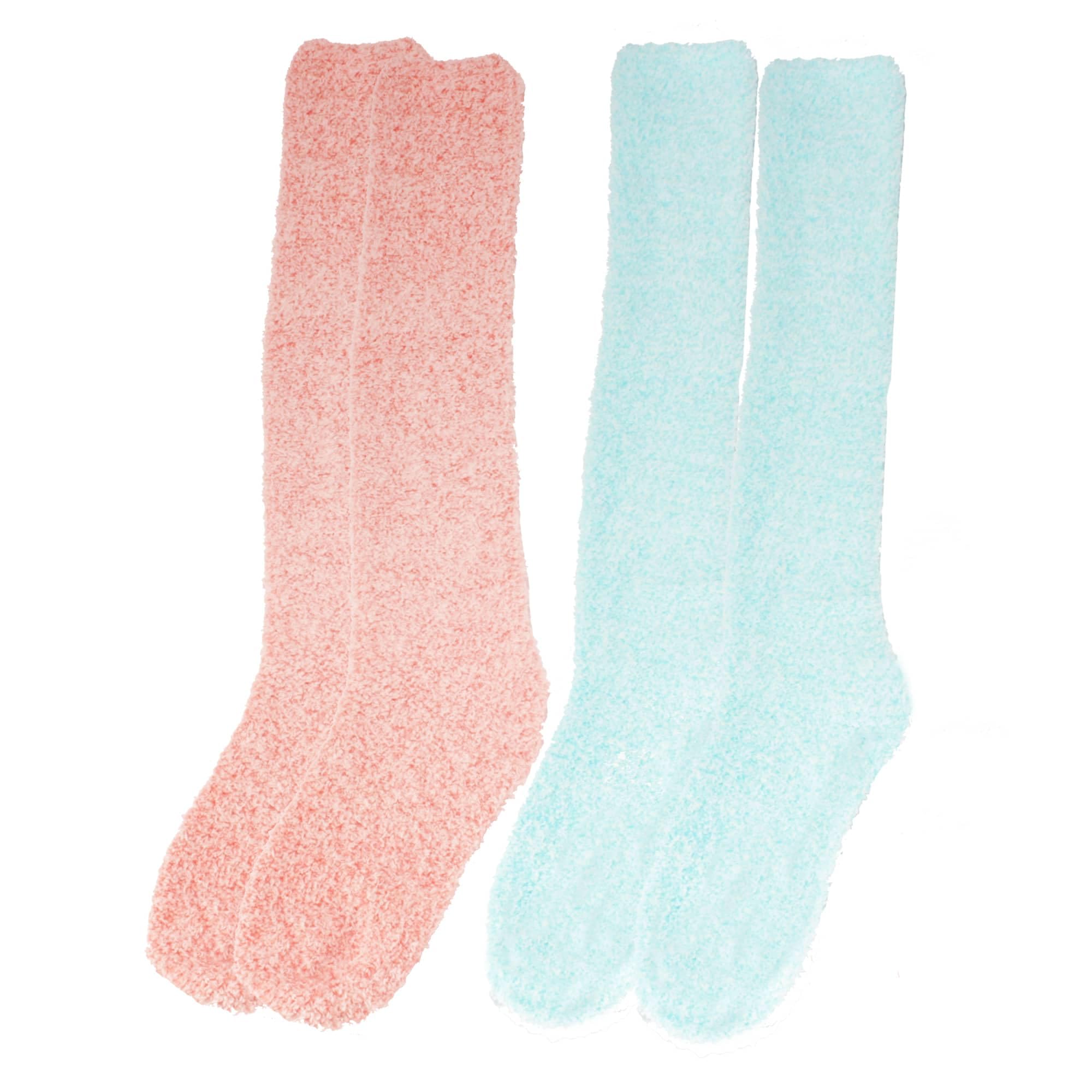 Women's Fuzzy Feather Soft Cozy Knee High Socks - Warm Winter Boot Socks for Women, Perfect for Cold Weather, Snow Boots, and Indoor Lounging