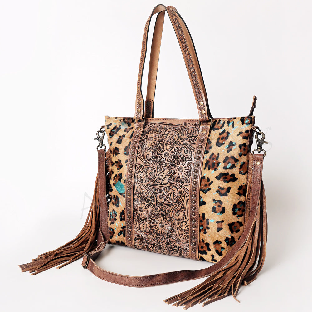 Cheetah Dark Brown Leather Tooled