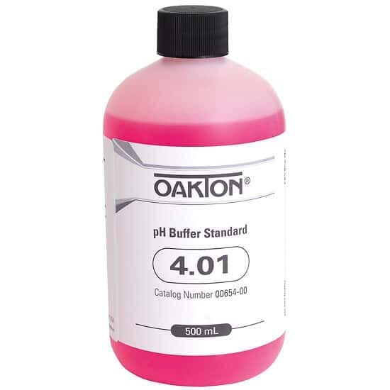 Oakton pH 4.01 Buffer Solution - 12 x 500mL Bottles for Laboratory Calibration & Water Quality Testing | Perfect for pH Meters, Aquariums & Hydroponics