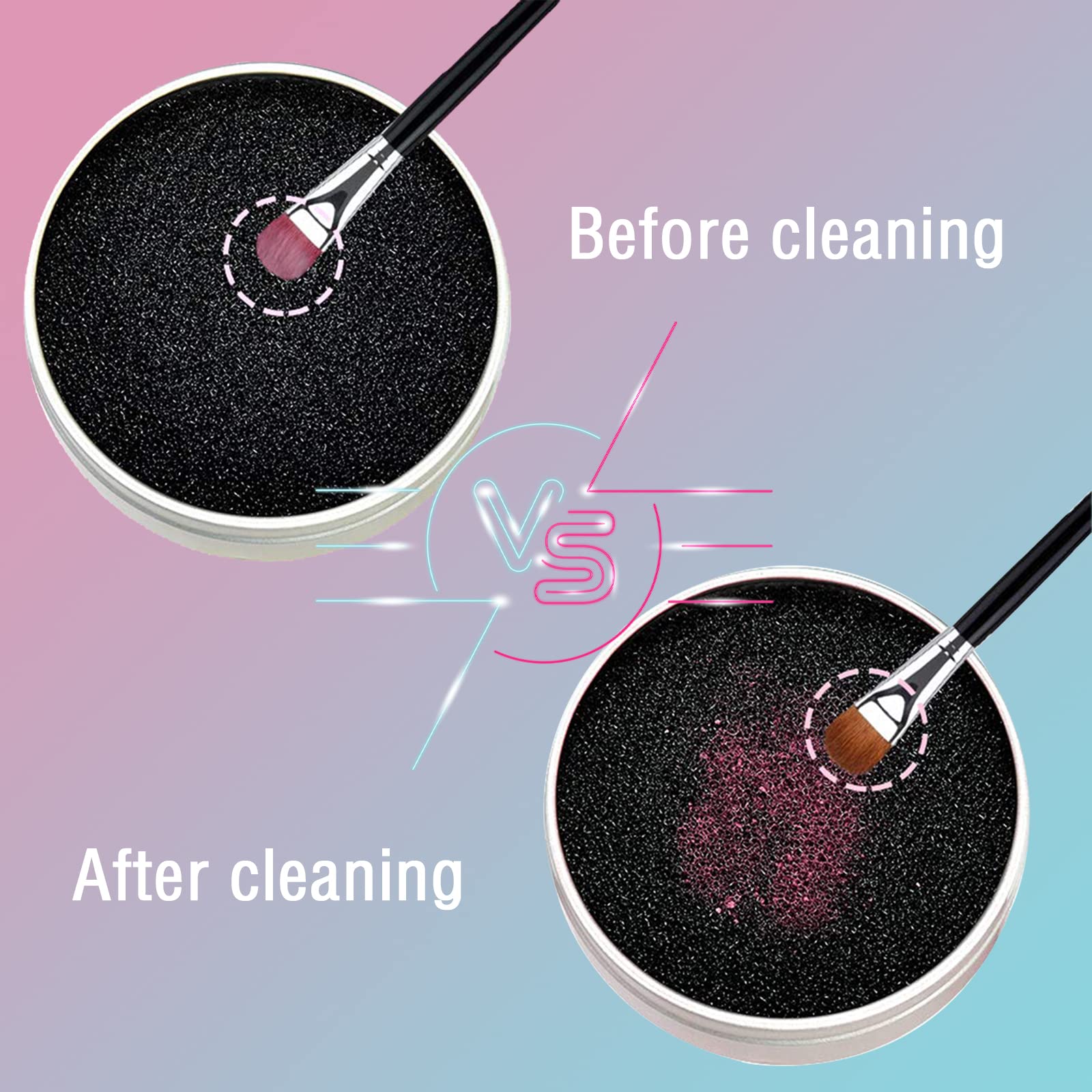 2 Pack Makeup Brush Cleaning Sponge - Quick & Easy Dry Cleaner for Eyeshadow, Blush & Powder Brushes | Perfect for Professional Artists & Home Use | Switch Colors Instantly for Flawless Makeup Application