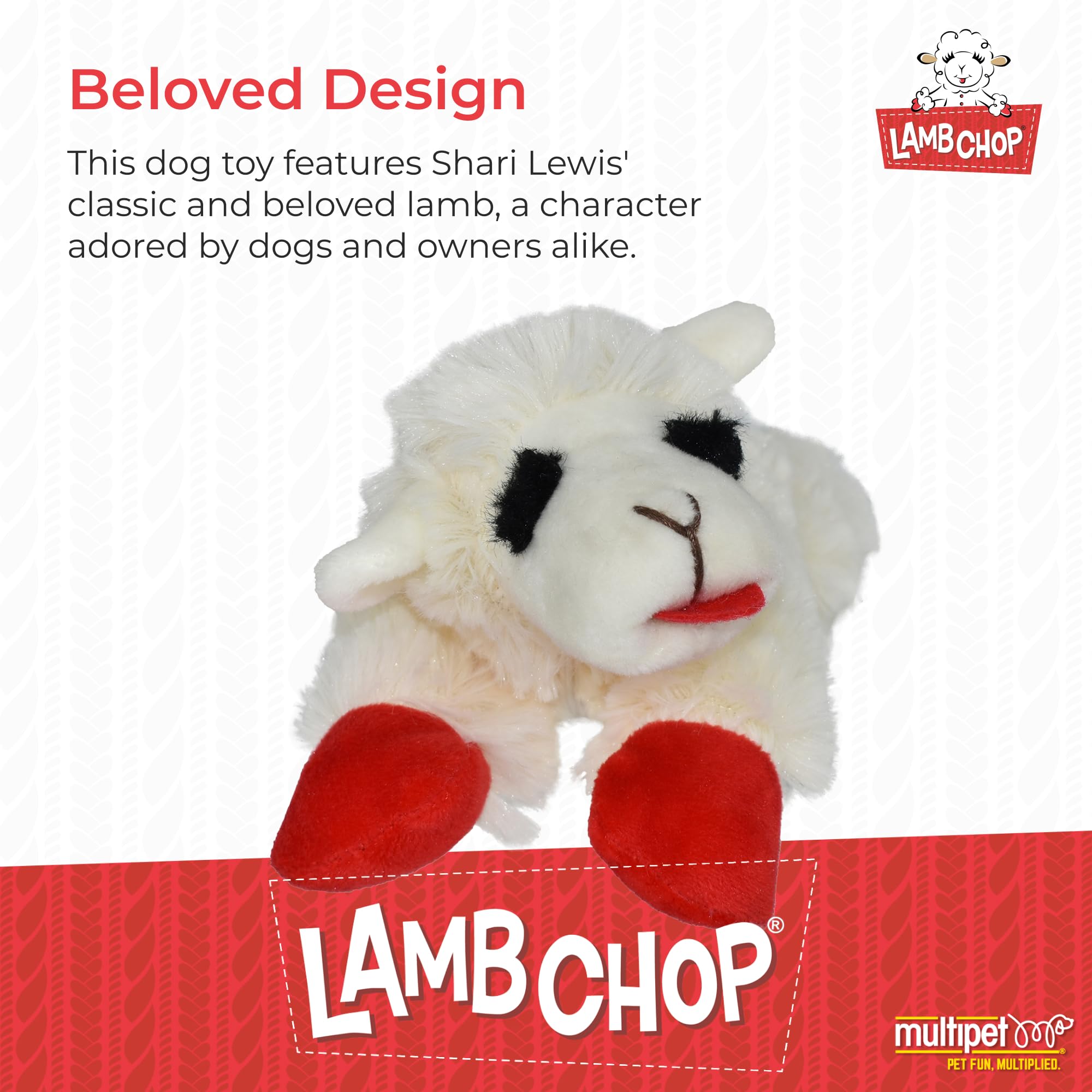 Multipet Lamb Chop Squeaky Dog Toy - 6