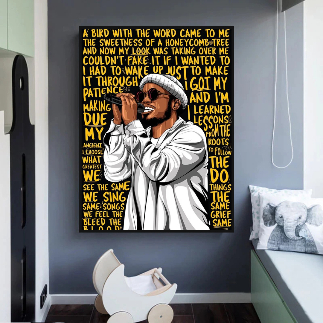 Anderson Paak Singer Rapper Canvas Wall Art Print - Music Inspired Home Decor for Bedroom, Living Room & Office - Perfect Gift for Fans & Music Lovers