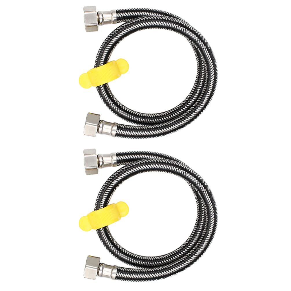 DOITOOL Stainless Steel Bathtub Faucet Hose - 2pcs 1.5m Flexible Connector for Sink & Shower Replacement