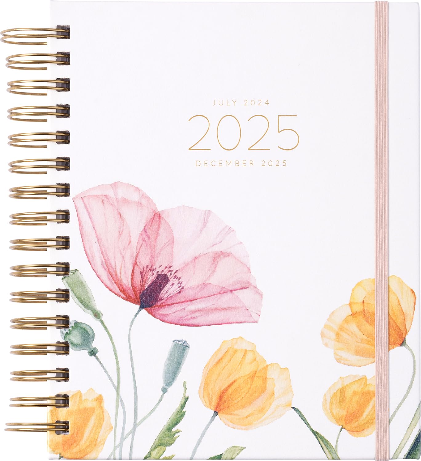2024-2025 Eccolo Spiral Planner - 18-Month Weekly & Monthly Agenda with Floral Design, Stickers & Inspirational Quotes (7.75