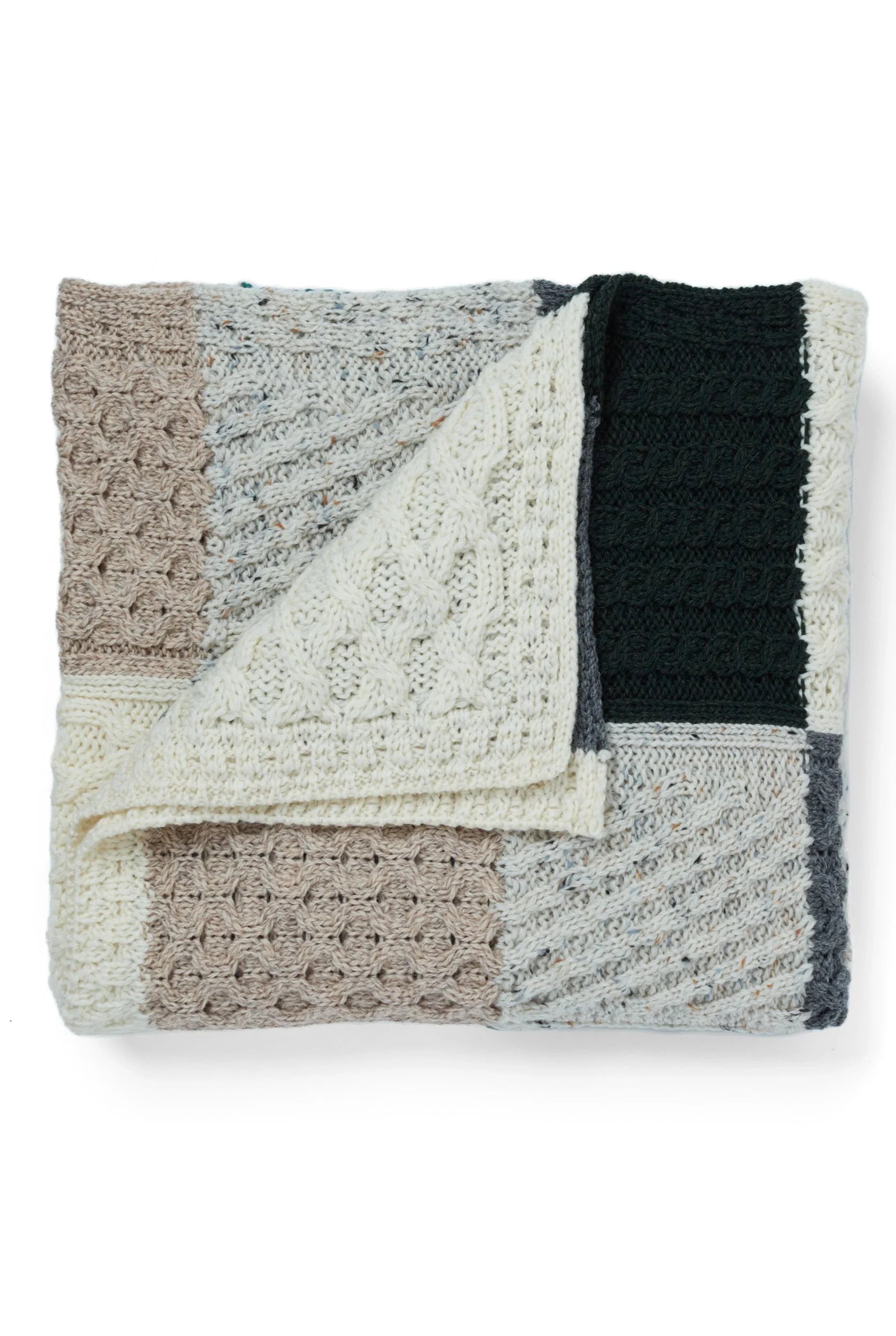 Aran Intarsia Knit Blanket - 850 GSM Premium Wool Throw for Cozy Home Decor | Perfect for Sofa, Bed, and Winter Warmth