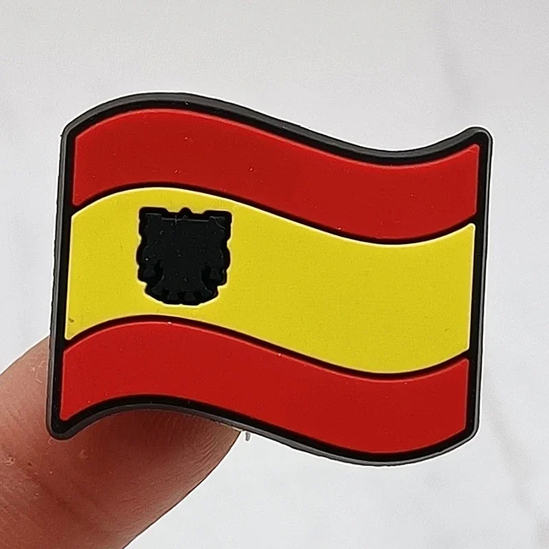 1Pcs Flag Icon PVC Shoe Charms - Decorative Sandals Accessories for Clogs & Buckle Shoes - Fun Kids Party Favors & Gift Ideas - Perfect for Beach Outfits, Summer Fashion & Costume Parties