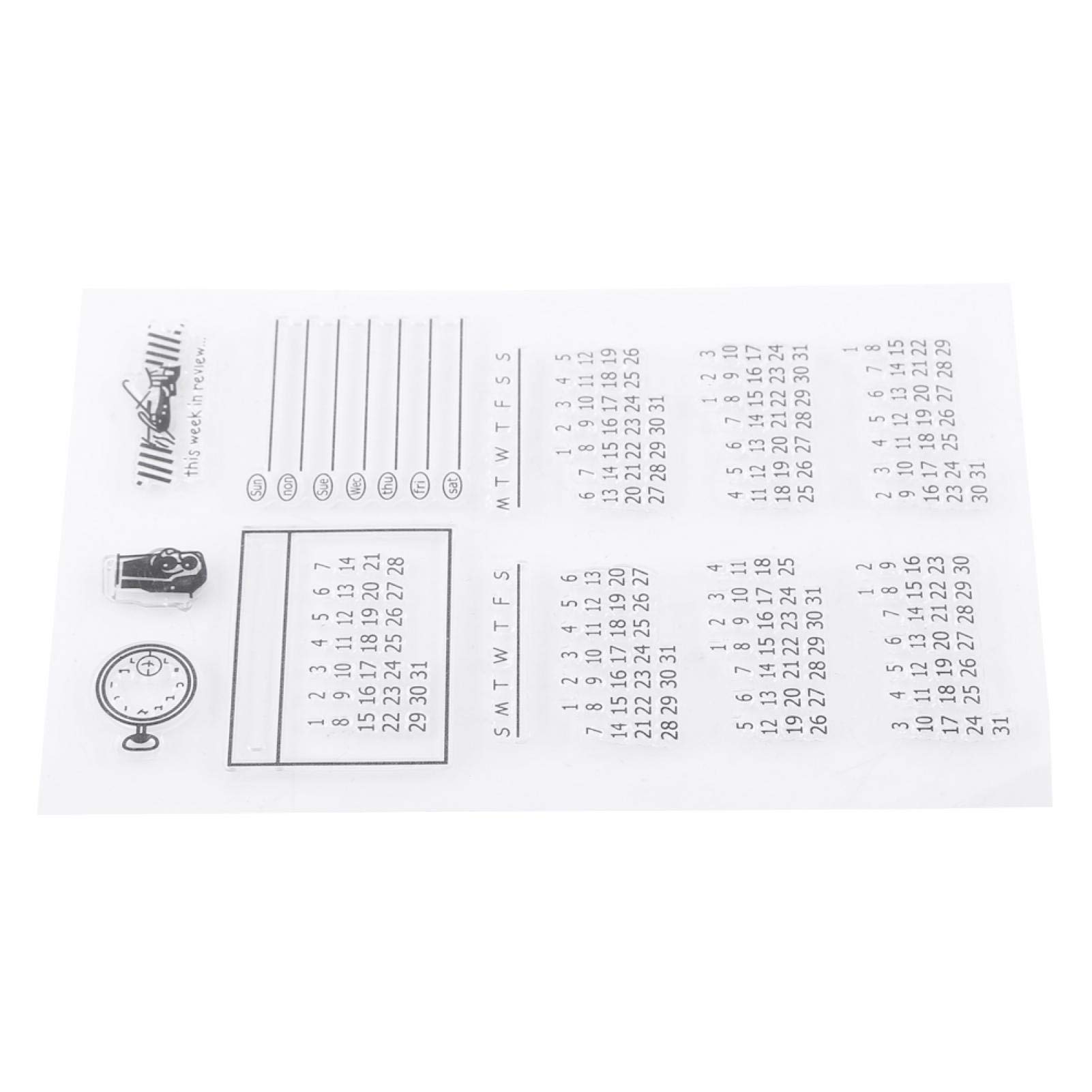 Mixed Calendar Silicone Stamp Set - Transparent Journal Rubber Stamps for Scrapbooking, Card Making & Postcard Decoration (11x16cm) - Perfect for Bullet Journals, DIY Crafts & Planner Decorations