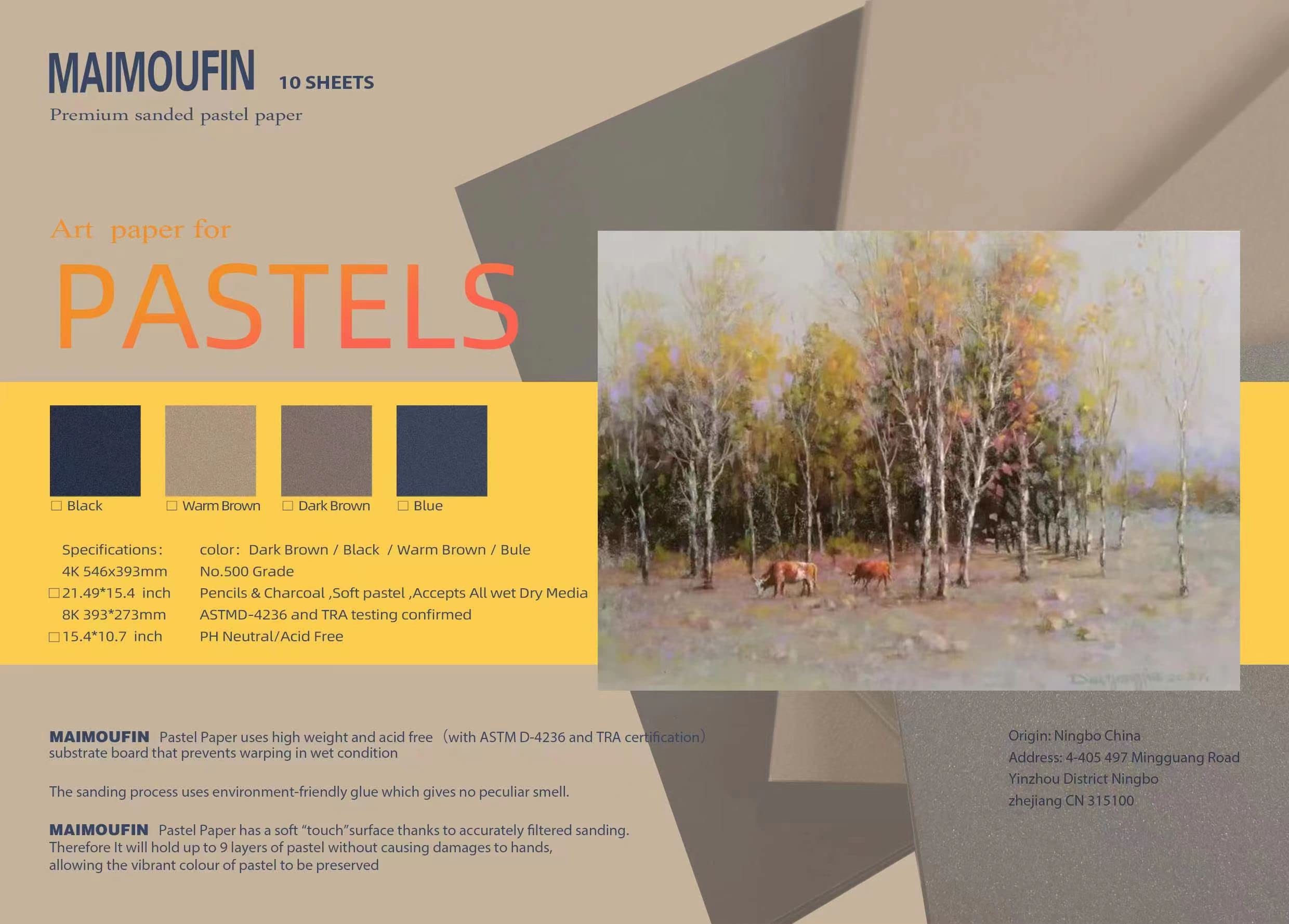 Premium 10 Sheets MAIMOUFIN Sanded Pastel Paper - 15.4