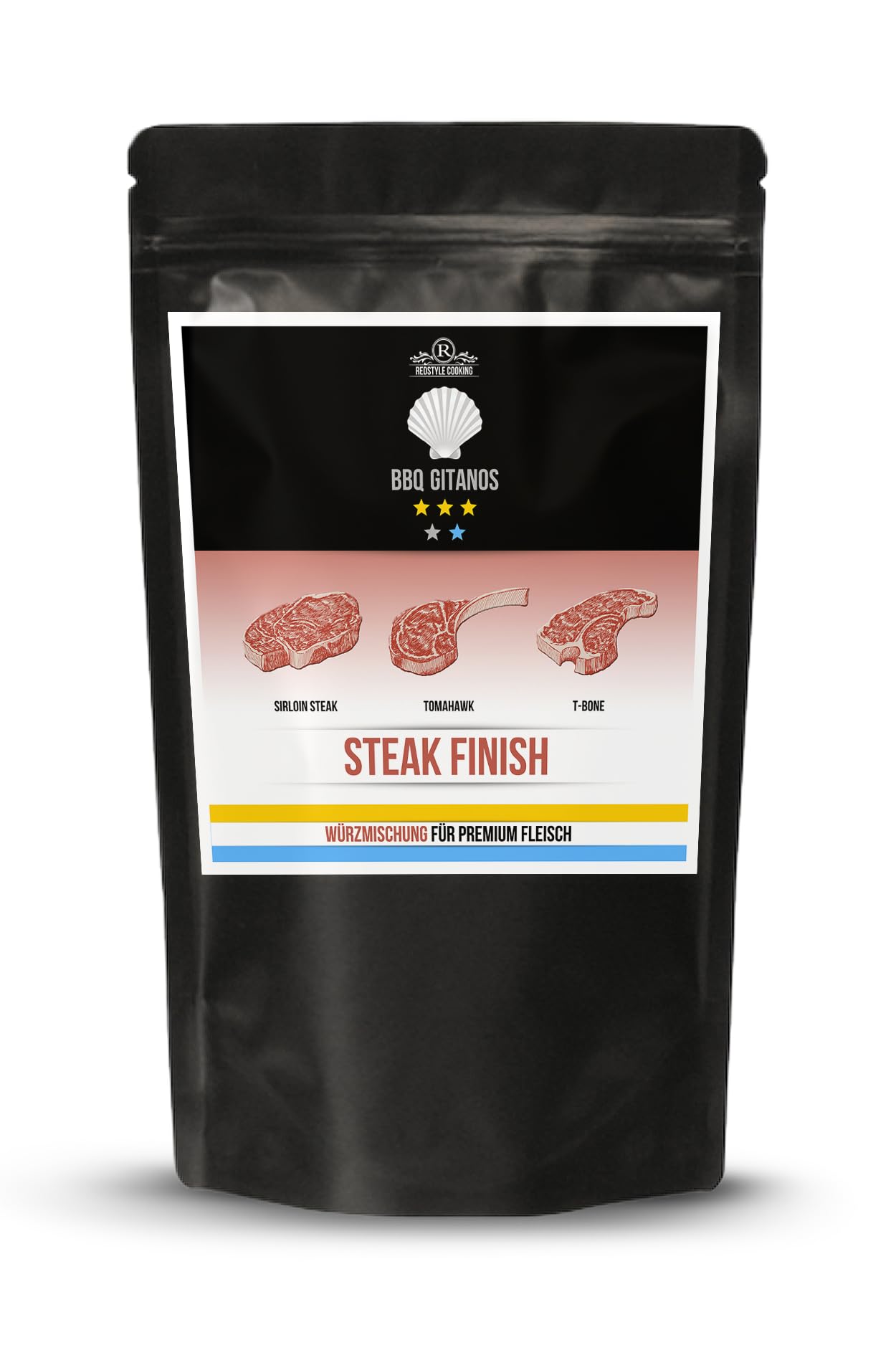 Premium Steak Finishing Salt by RedStyle - Gourmet Seasoning for Perfectly Cooked Steaks, Ribs & BBQ - Ideal for Grilling, Roasting & Home Cooking