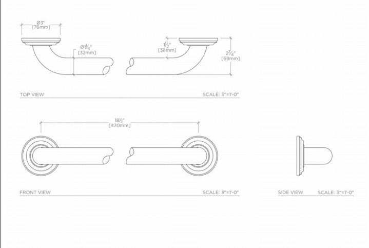 Universal 18-Inch Chrome Grab Bar - ADA Compliant Bathroom Safety Handle for Shower, Bathtub & Toilet - Non-Slip Stainless Steel Support Rail for Elderly & Disabled - Easy Installation for Home & Commercial Use