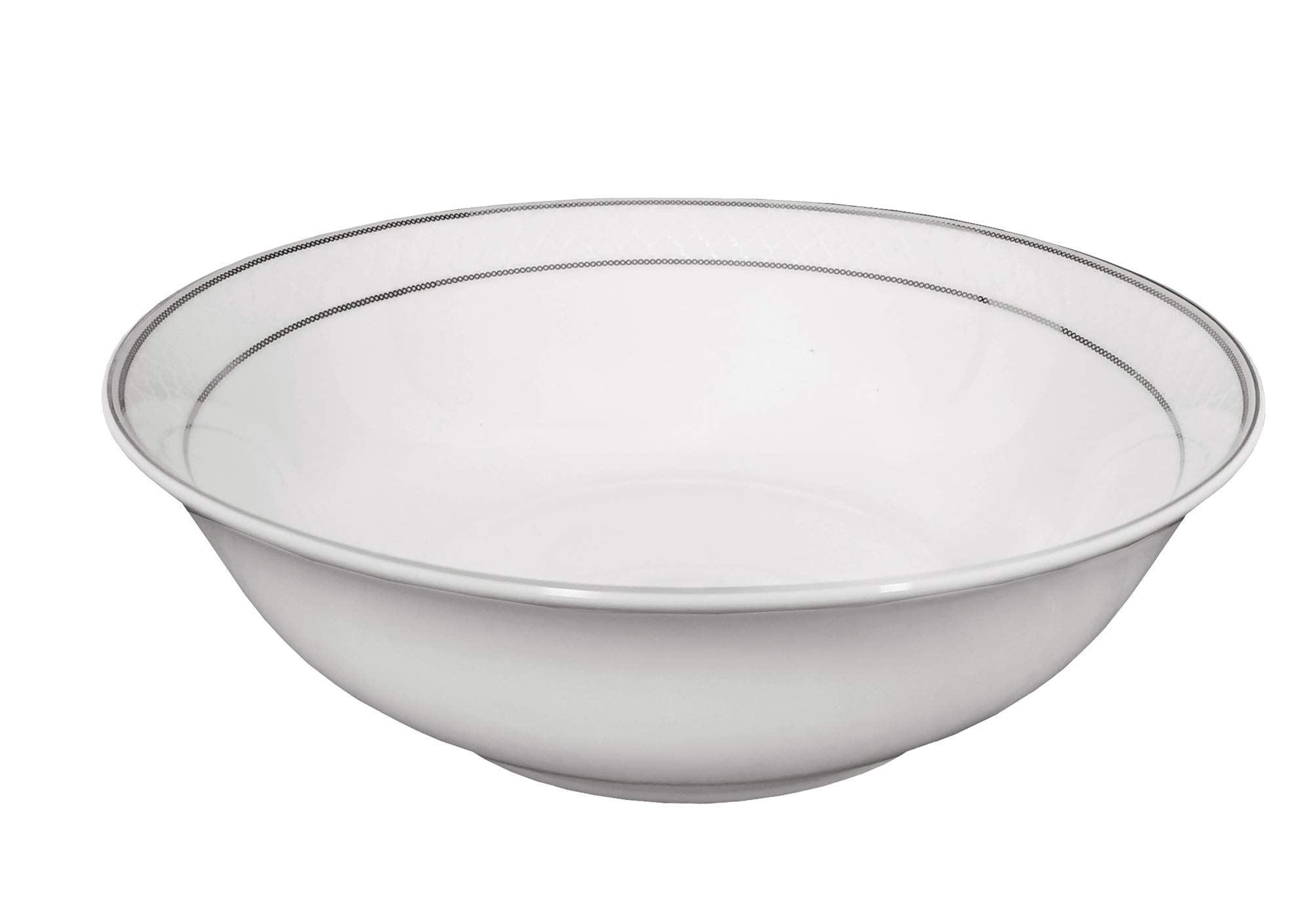 57-Piece Elegant Bone China Dinnerware Set for 8 - Silver Trim, Formal Dining & Special Occasions