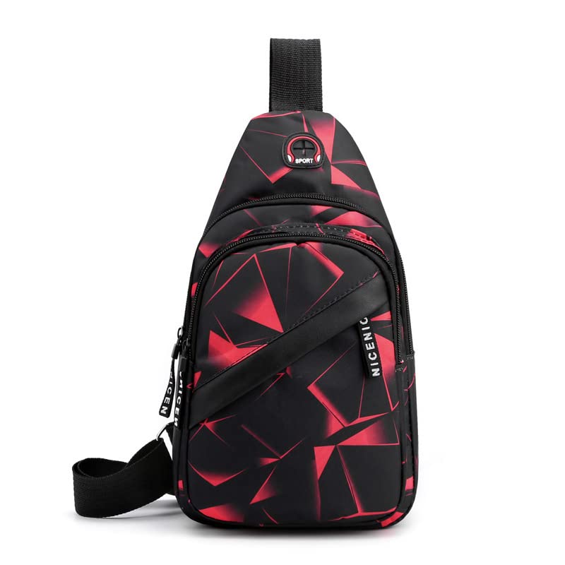 Men's & Women's Crossbody Messenger Bag with Headphone Jack - Durable Shoulder Chest Bag for Outdoor Hiking, Travel & Daily Commute