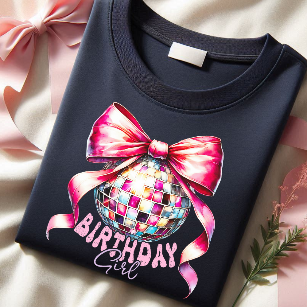 Birthday Girl Coquette Disco Ball Sweatshirt | Cute Party Outfit for Women | Perfect for Birthday Celebrations & Night Out