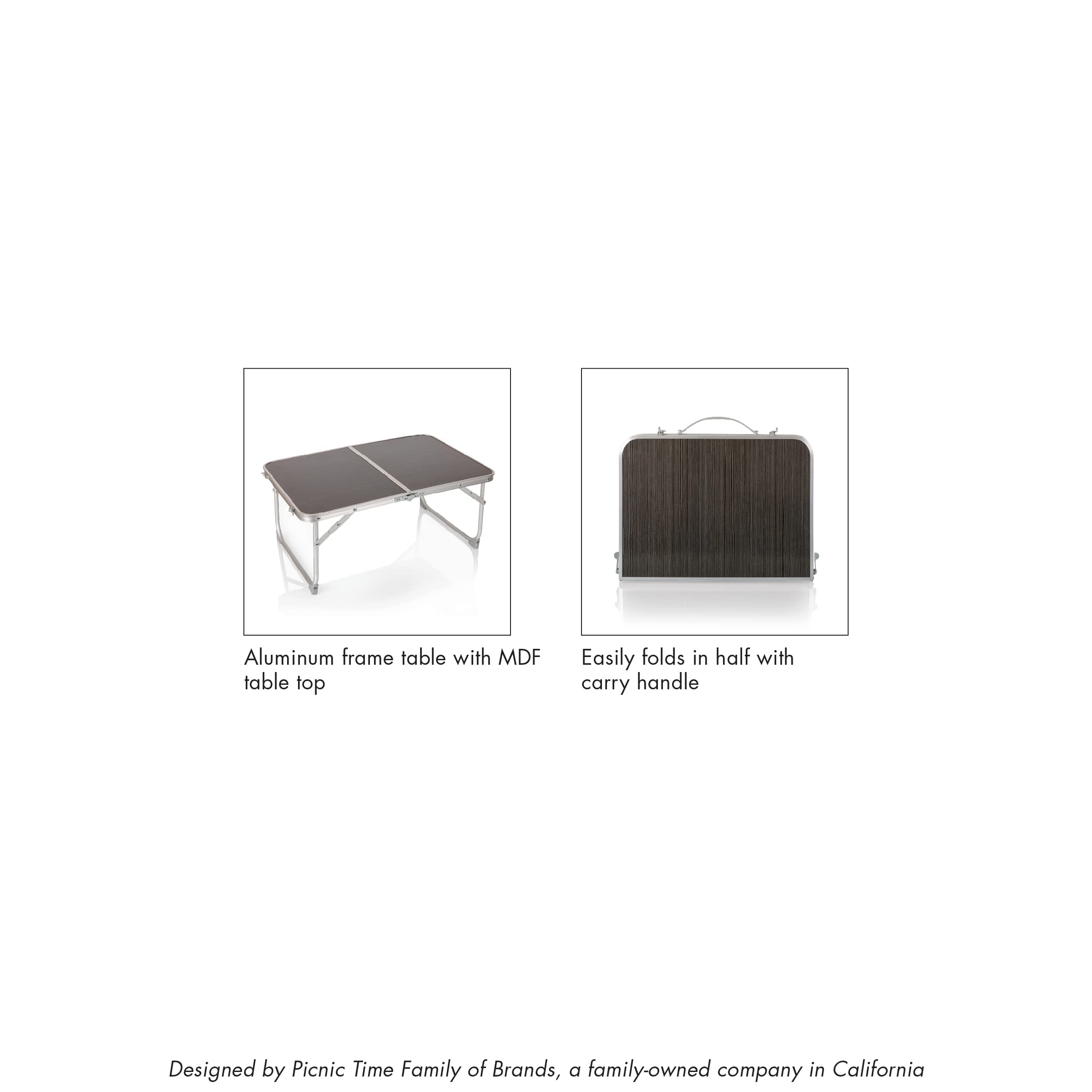 PICNIC TIME NFL Concert Mini Portable Folding Table - Small Lightweight Picnic Table for Outdoor Games, Tailgating & Camping | Perfect for Football Games, Beach Trips & Backyard BBQs