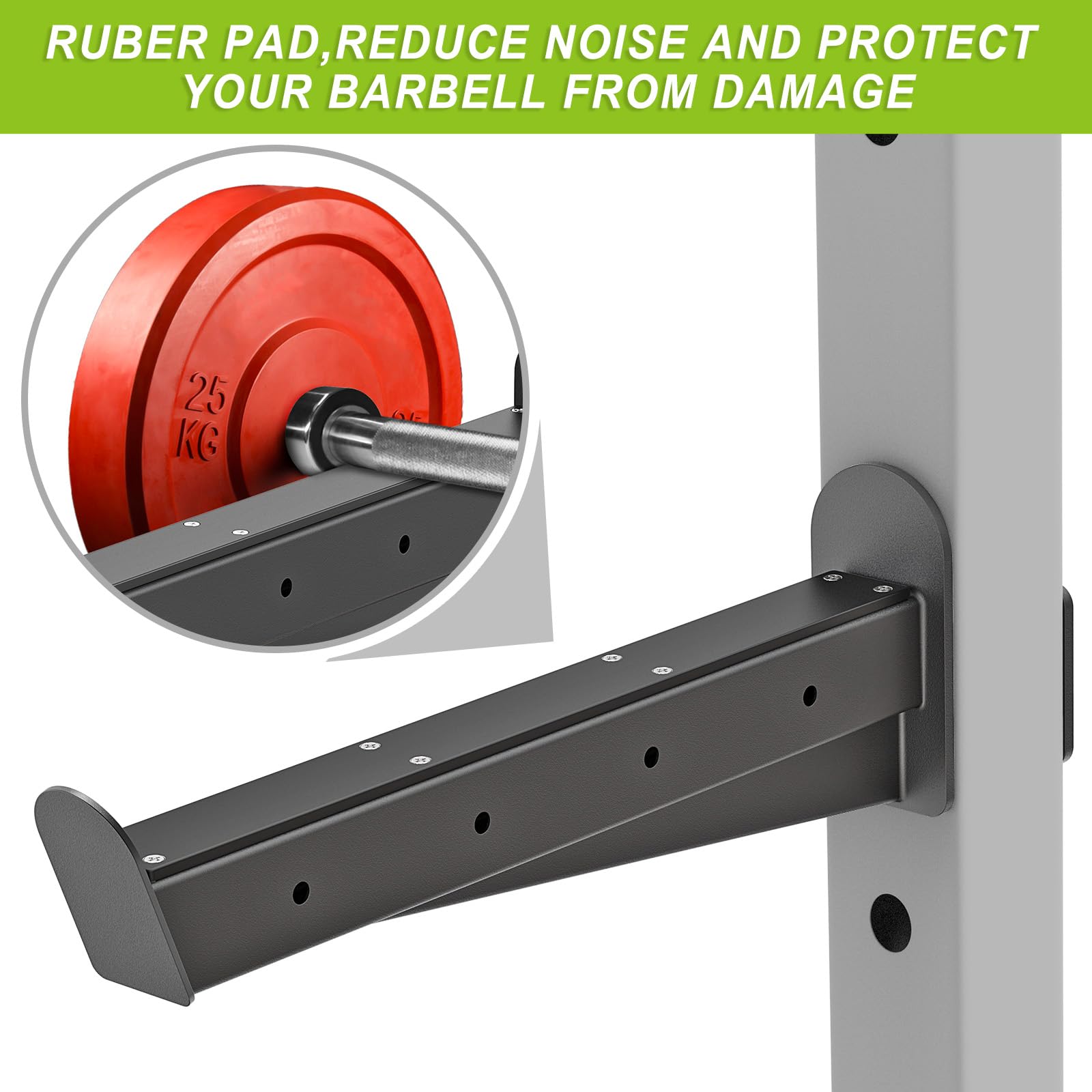 Heavy Duty Kipika Safety Spotter Arms for Power Racks - 5/8